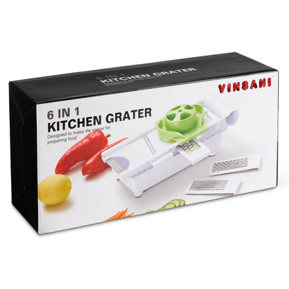 VINSANI GRN/WHT 6 IN 1 GRATER 0007354